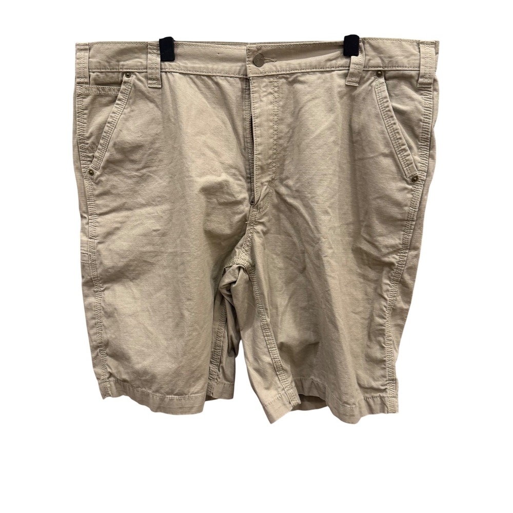 Carhartt Mens Relaxed Fit Ripstop Cargo Shorts Khaki Tan Size 40 Workwear